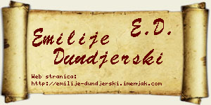 Emilije Dunđerski vizit kartica